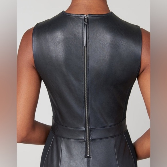NWT SPANX Leather Like Combo Dress Large Black - Picture 5 of 14